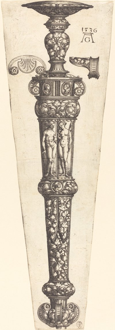 Funda de Daga Grande con Pareja Desnuda de Heinrich Aldegrever
