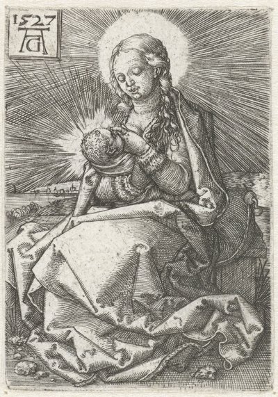 Madonna con niño en el pecho de Heinrich Aldegrever