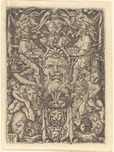 Ornamento con máscara de Heinrich Aldegrever