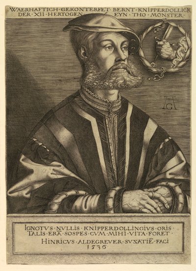 Retrato de Bernard Knipperdolling, un jefe de los anabaptistas de Münster de Heinrich Aldegrever