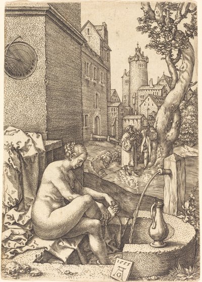 Susana sorprendida por los dos ancianos, 1555 de Heinrich Aldegrever