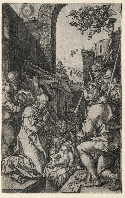 La adoración de los pastores de Heinrich Aldegrever