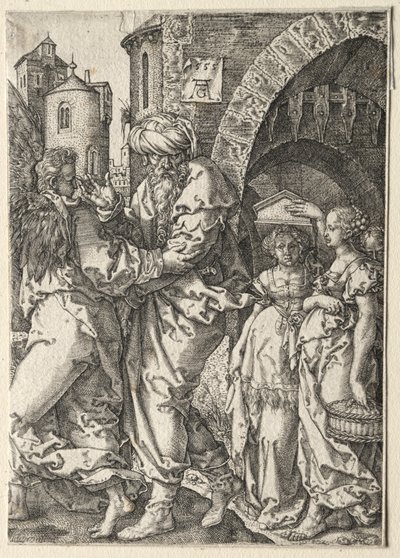 La Historia de Lot: Lot y su Familia Huyendo de Sodoma, 1555 de Heinrich Aldegrever