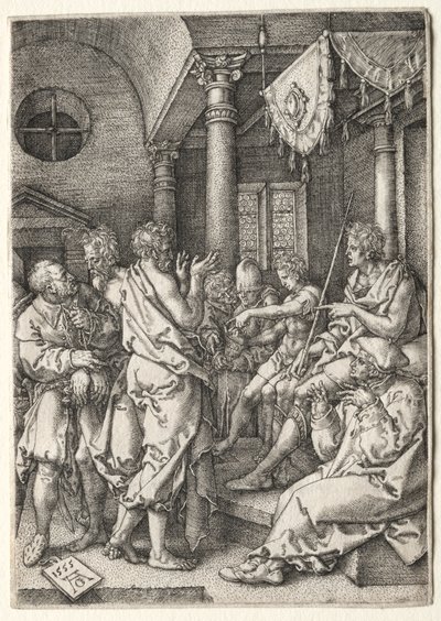 La Historia de Susana: Daniel Interrogando a los Ancianos de Heinrich Aldegrever