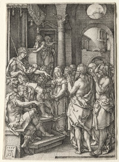 La historia de Susana: Susana acusada de adulterio, 1555 de Heinrich Aldegrever