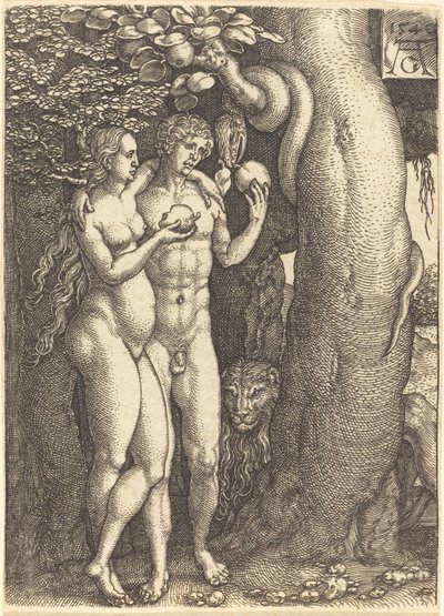 La Tentación por la Serpiente de Heinrich Aldegrever