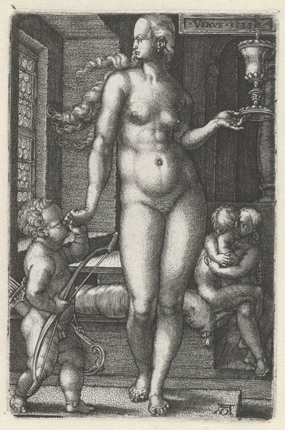Venus (título sobre el objeto) Los siete planetas (título de la serie) de Heinrich Aldegrever