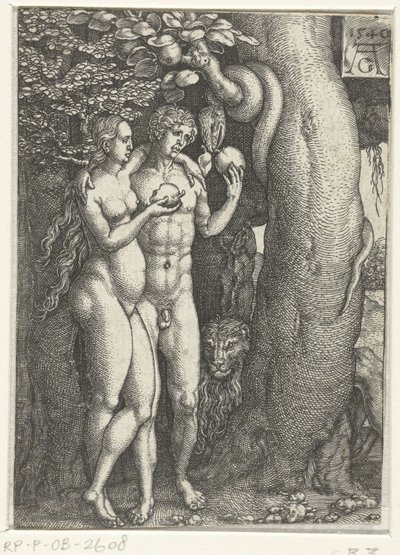 Caída del hombre Historia de Adán y Eva (título de la serie) de Heinrich Aldegrever