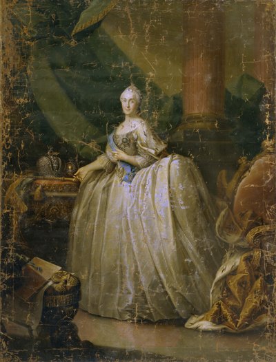 Retrato de la Emperatriz Catalina II 1729-1796, 1765 de Heinrich Buchholz