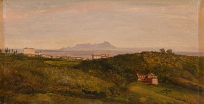 Heinrich Bürkel - Vista del Monte Circeo. Hacia 1853 de Heinrich Burkel