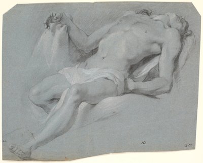 Modelo masculino acostado; estudio para Pietà? de Heinrich Dittmers