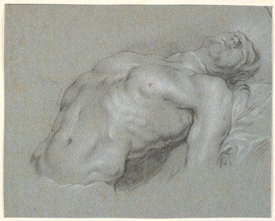 Torso de un modelo masculino fuertemente reclinado de Heinrich Dittmers