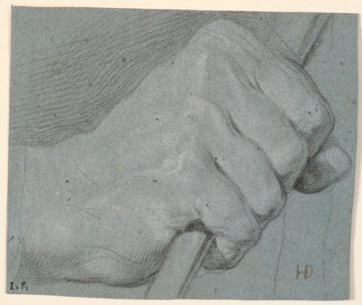 Estudio de una mano, agarrando un bastón de Heinrich Dittmers