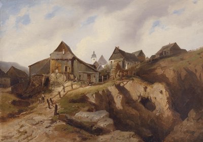 Pueblo cerca de Altenberg de Heinrich Eduard Müller