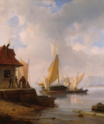 Veleros en el puerto de Heinrich Friedrich Tank