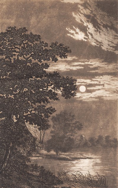 Luz de luna sobre un lago de Heinrich Grosch
