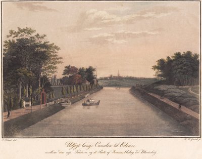 Vista a lo largo del canal hacia Odense de Heinrich Grosch