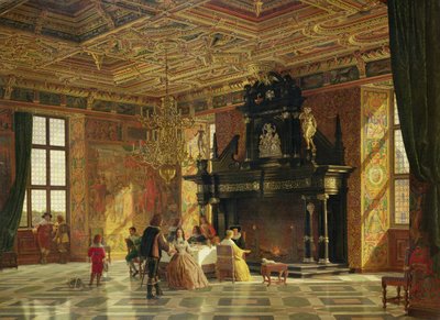 Interior del Salón de los Caballeros, Palacio de Fredericksborg, cerca de Copenhague de Heinrich Hansen