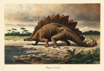 Stegosaurus armatus del Jurásico Tardío. de Heinrich Harder