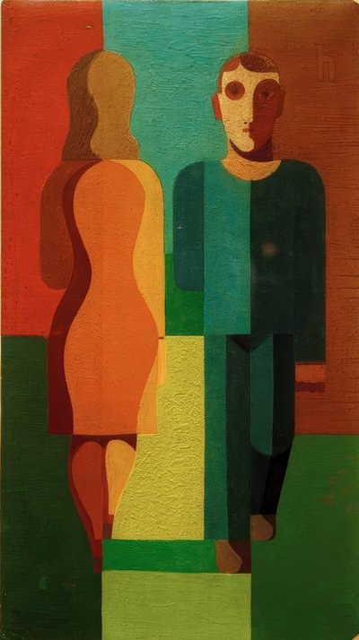 Pareja caminando de Heinrich Hoerle