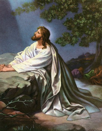 Cristo en el Jardín de Getsemaní por Heinrich Hofmann de Heinrich Hofmann