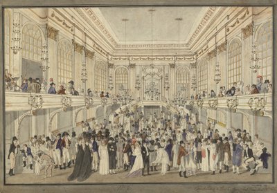 Baile de máscaras en el Redoutensaal de la Hofburg de Viena, c. 1815 de Heinrich Joseph Schütz