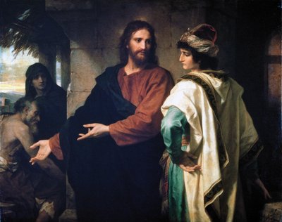 Jesús y el joven rico de Heinrich Karl Hofmann