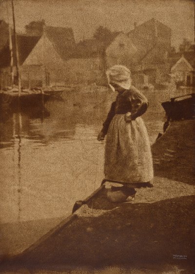 Chica holandesa en un paisaje de Heinrich Kuhn