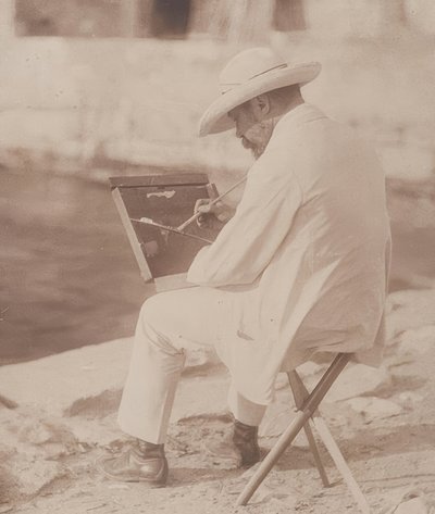 Pintor de playa (probablemente Hugo Henneberg) de Heinrich Kuhn