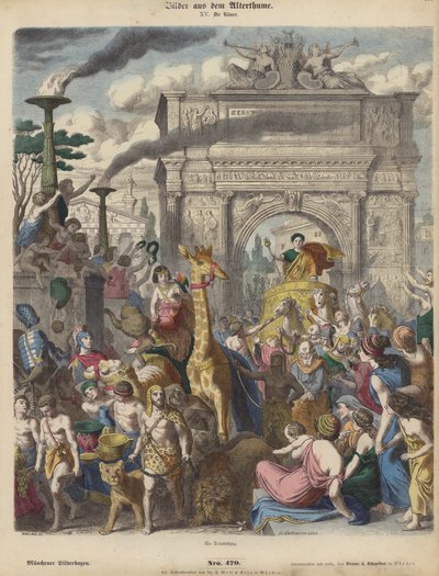Un triunfo romano (grabado coloreado) de Heinrich Leutemann