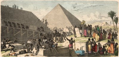 Antiguo Egipto: Construcción de las Pirámides, 1866 de Heinrich Leutemann