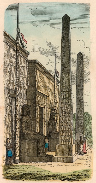Egipto Antiguo: Entrada de un templo palacio de Heinrich Leutemann