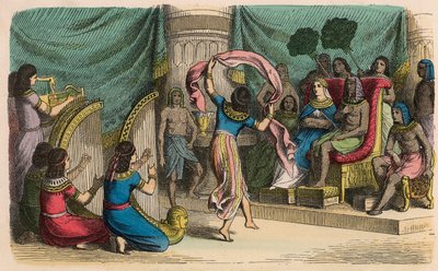 Antiguo Egipto: Música y danza ante el rey de Heinrich Leutemann