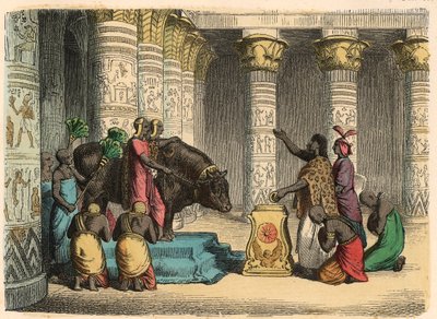 Egipto Antiguo: Adoración del Toro Apis de Heinrich Leutemann