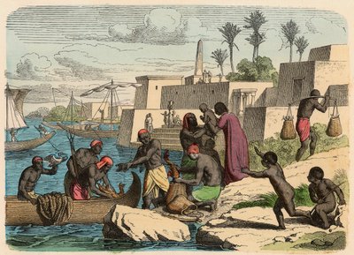 Antiguo Egipto: pesca de Heinrich Leutemann