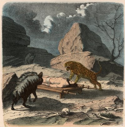 Antiguo Oriente, Persas: exposición de un cadáver de Heinrich Leutemann