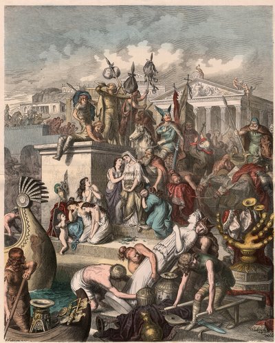 Roma antigua: Saqueo de Roma por los vándalos, el 2 de junio de 455, 1866 de Heinrich Leutemann