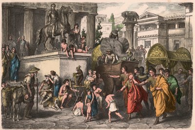 Roma Antigua: Escena de Calle de Heinrich Leutemann