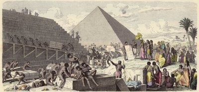 Construcción de las Pirámides en el Antiguo Egipto de Heinrich Leutemann