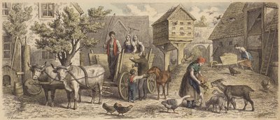 Granja en Sajonia de Heinrich Leutemann
