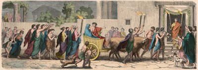 Grecia en la época de las Repúblicas: Procesión de boda de Heinrich Leutemann