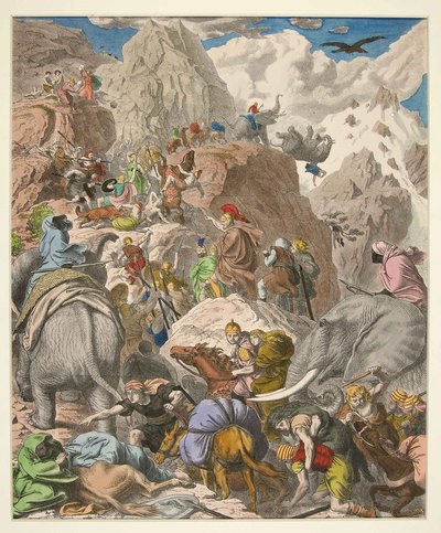 Aníbal cruzando los Alpes, pub. 1866 de Heinrich Leutemann