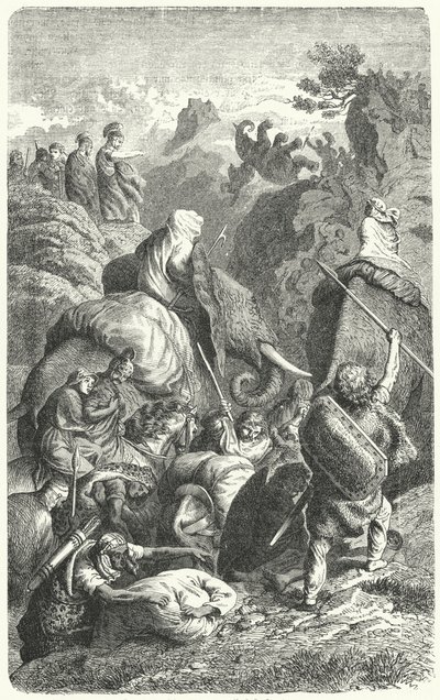 El cruce de los Alpes por Aníbal, 218 a.C. de Heinrich Leutemann