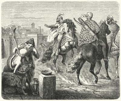 Yugurta de Numidia dejando la corrupta ciudad de Roma de Heinrich Leutemann