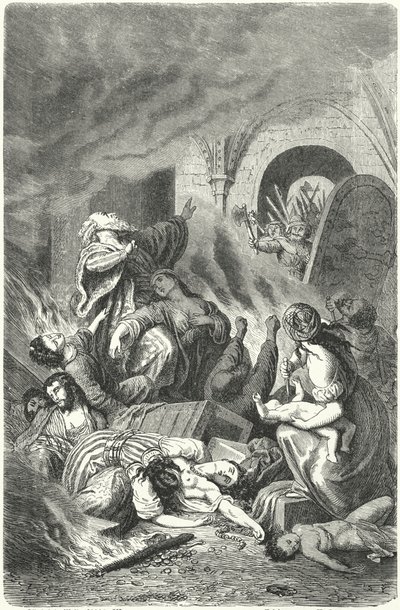Masacre de los judíos de York de Heinrich Leutemann