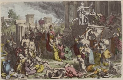 Soldados romanos saqueando una ciudad conquistada de Heinrich Leutemann