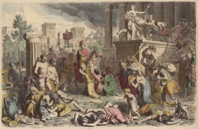 Soldados romanos saqueando una ciudad conquistada de Heinrich Leutemann