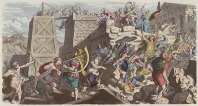 Soldados romanos asaltando una ciudad de Heinrich Leutemann