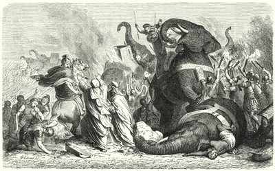 La Batalla de Asculum, 279 a.C. de Heinrich Leutemann