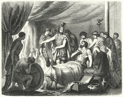 La muerte de Epaminondas, 362 a.C. de Heinrich Leutemann